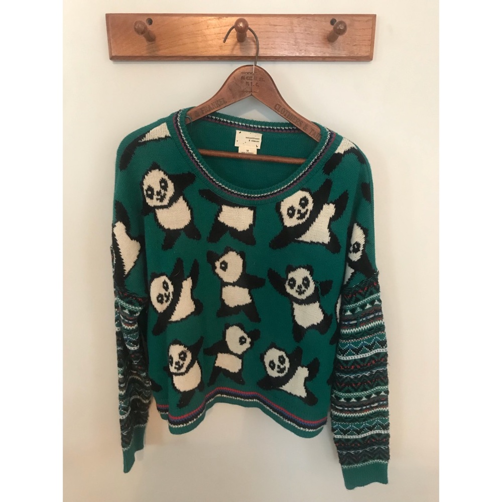 Dancing Panda Intarsia Sweater